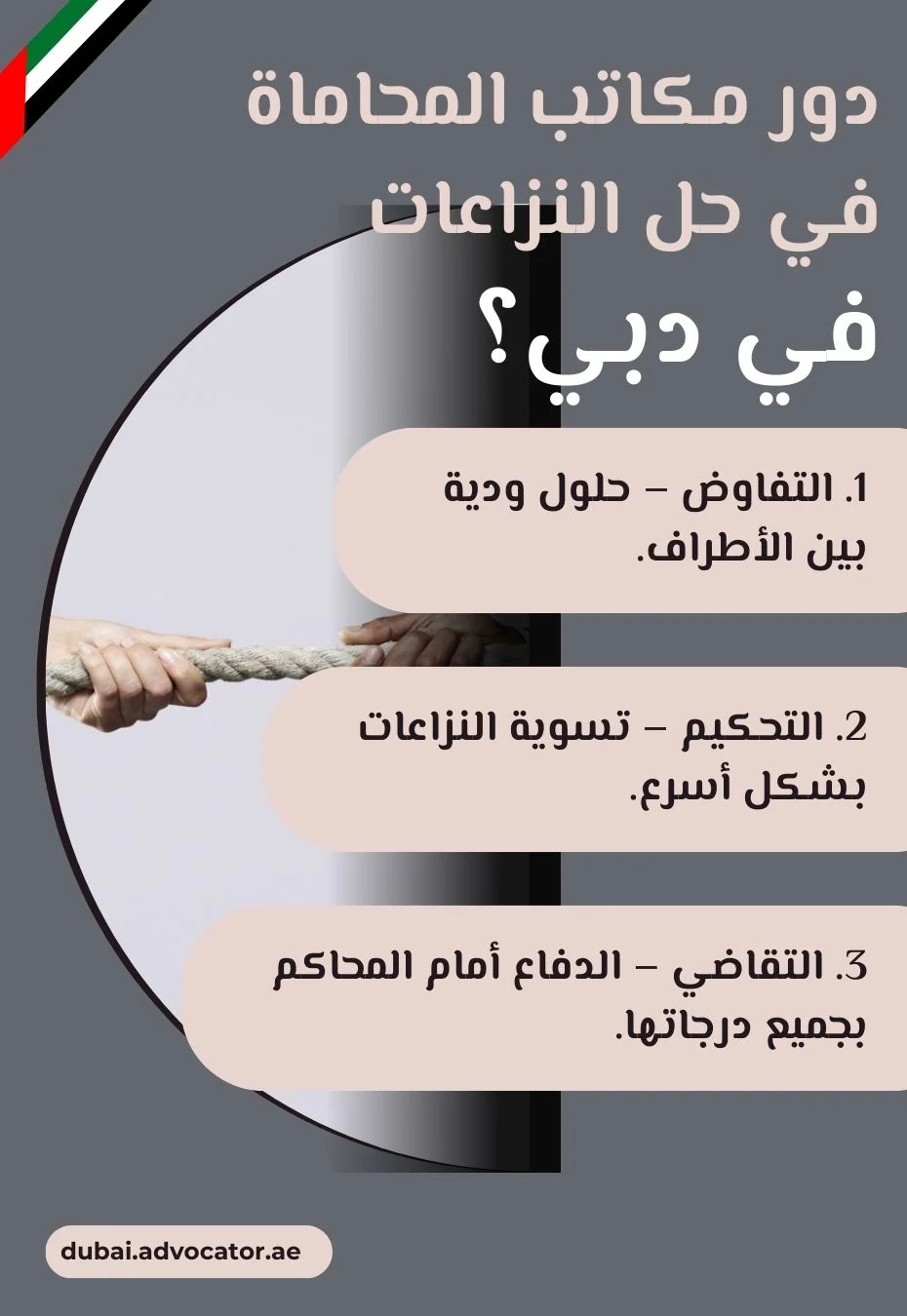 دور مكاتب المحاماة في حل النزاعات في دبي