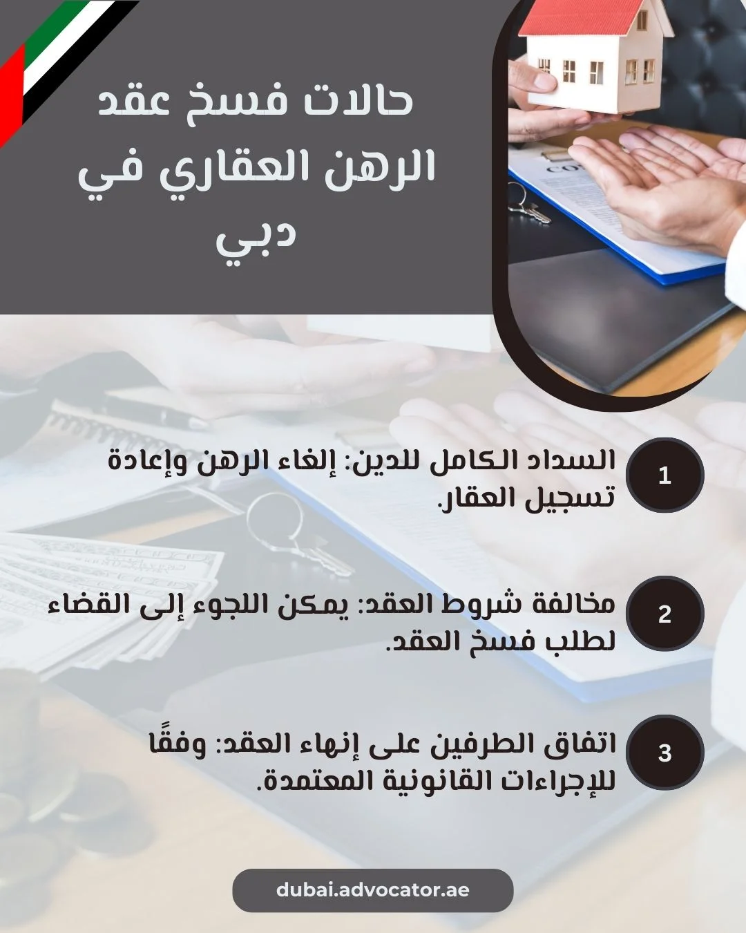 حالات فسخ عقد الرهن العقاري في دبي