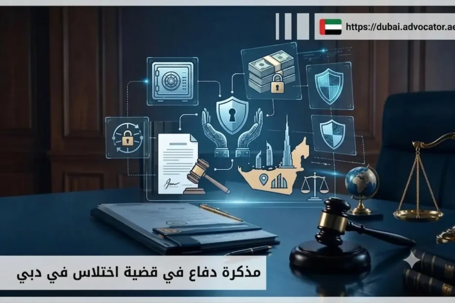 مذكرة دفاع في قضية اختلاس في دبي