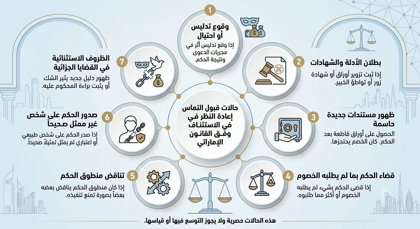 حالات قبول التماس اعادة النظر في الاستئناف