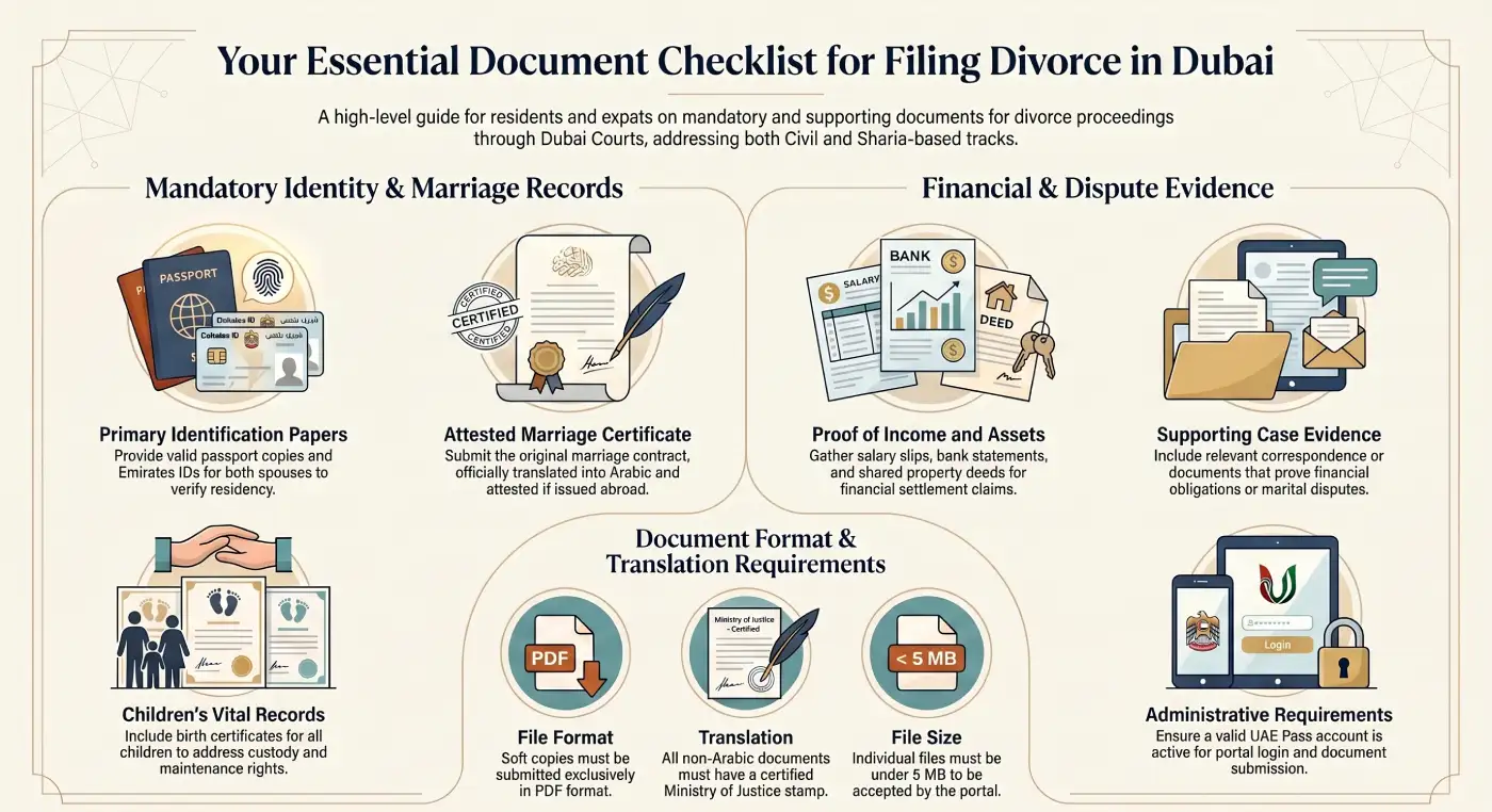 Dubai Divorce Filing Document Checklist