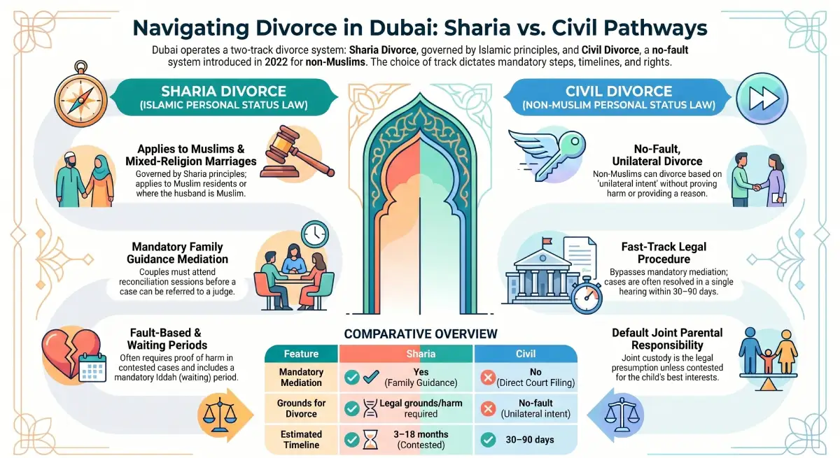 Dubai Divorce Pathways Comparison