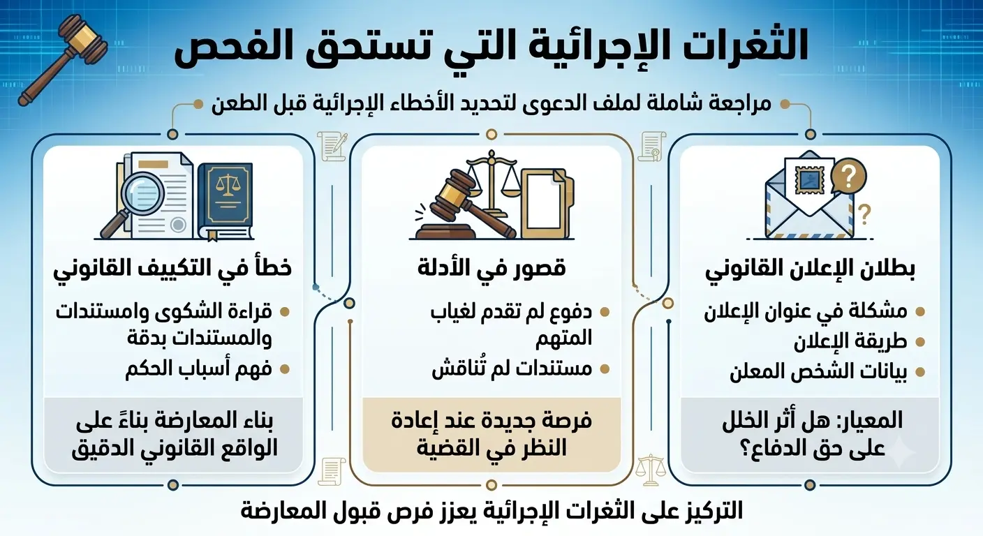 الثغرات الإجرائية التي تستحق الفحص