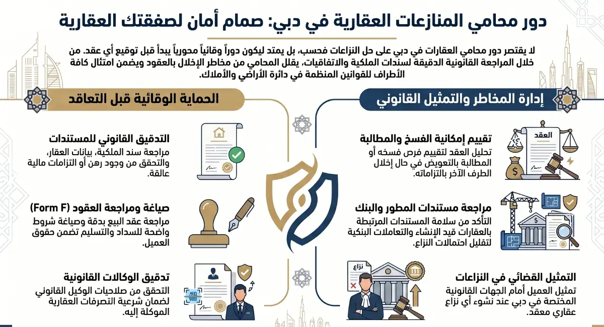 دور محامي منازعات عقارية دبي في حماية الصفقة