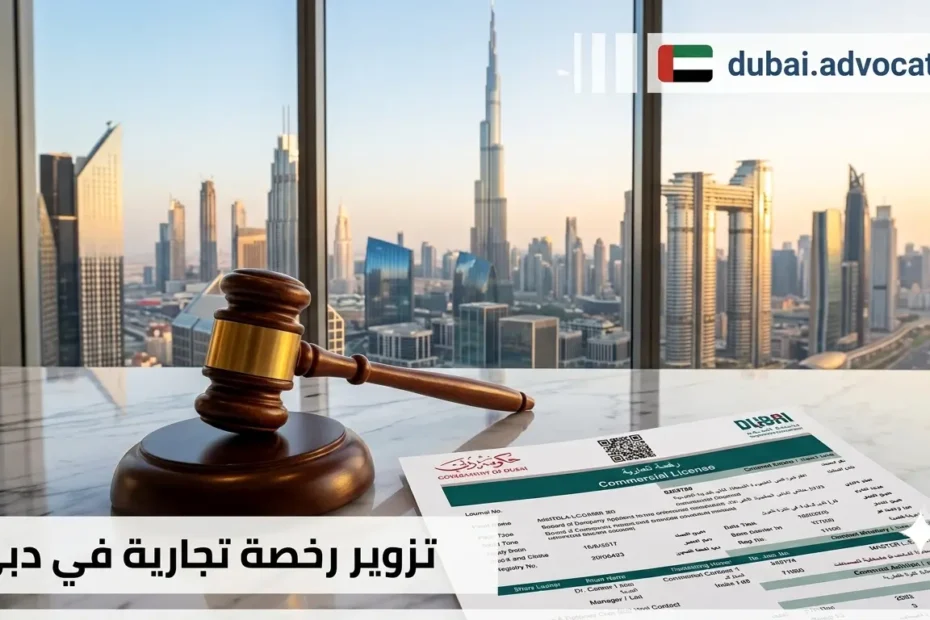 عقوبة تزوير رخصة تجارية في دبي