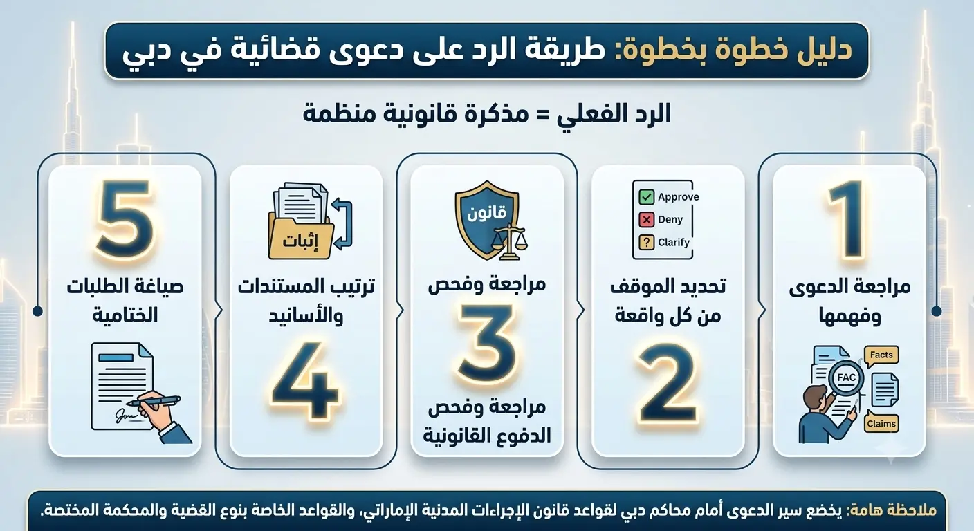 خطوات الرد على دعوى قضائية