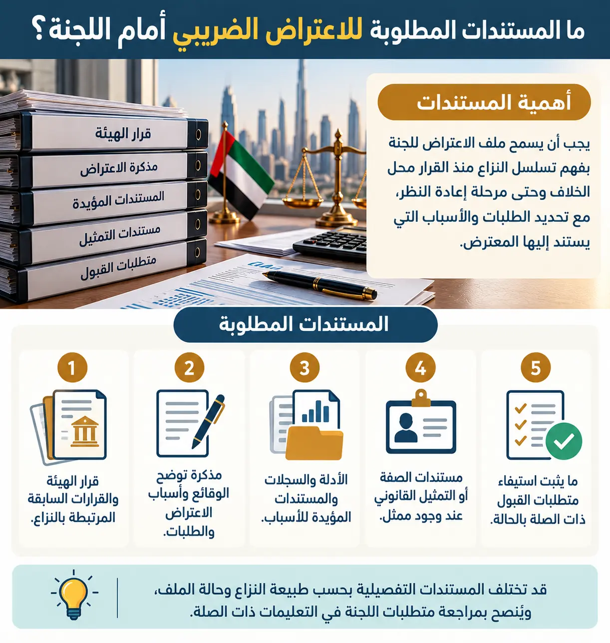 المستندات المطلوبة للاعتراض الضريبي
